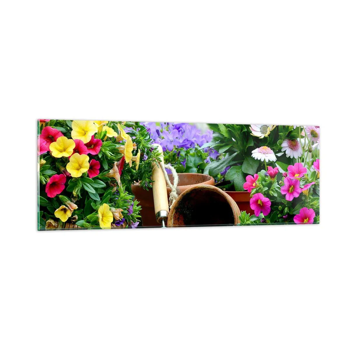 Quadro em vidro - Jardim da Joana - 90x30 cm