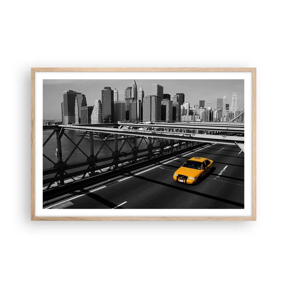 Pôster com moldura de carvalho claro - A cor da cidade grande - 91x61 cm