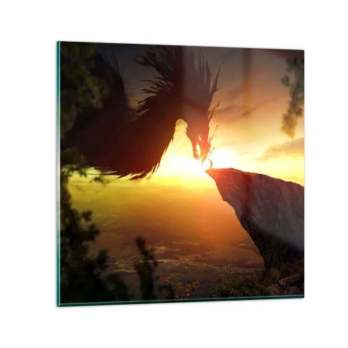 Quadro em vidro - O matador de dragões - 70x70 cm