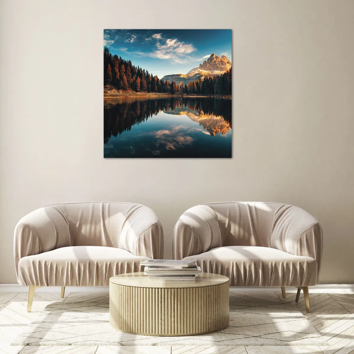 Quadro em vidro - Paisagem dupla - 40x40 cm