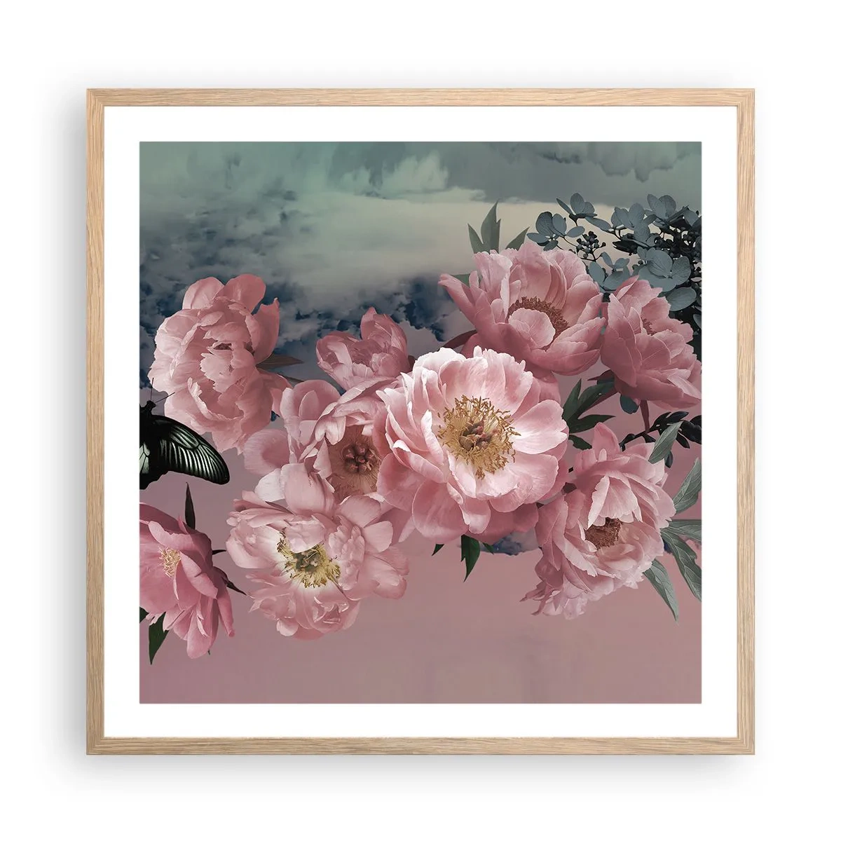 Pôster com moldura de carvalho claro - O auge do romantismo - 60x60 cm