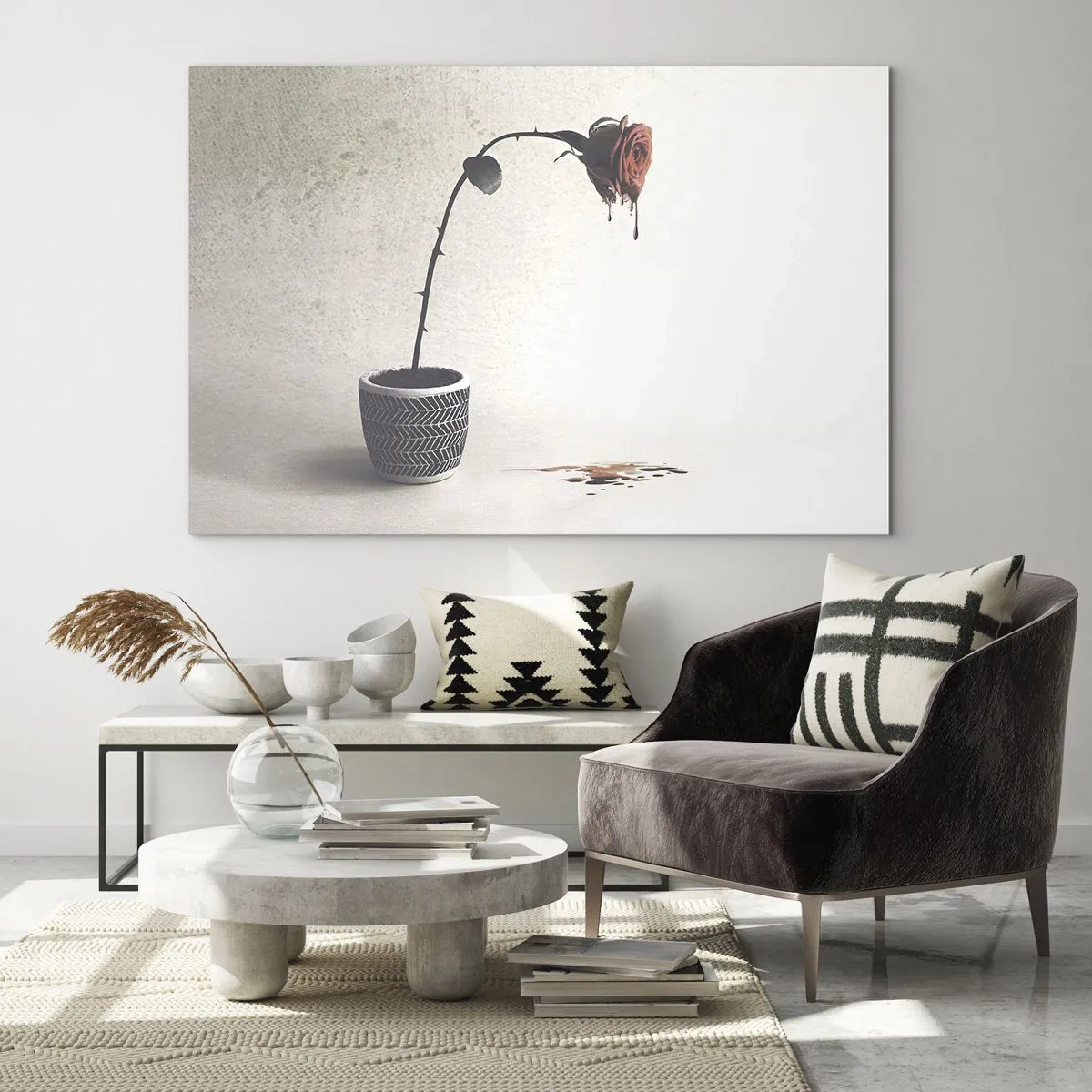 Quadro em vidro - Rosa dolorosa - 100x70 cm