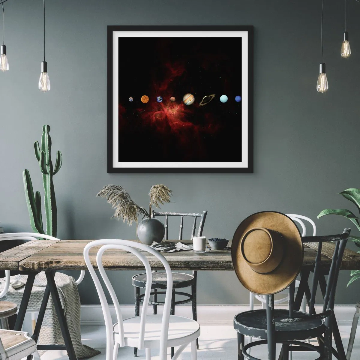 Pôster com moldura preta - Nosso bairro - 40x40 cm