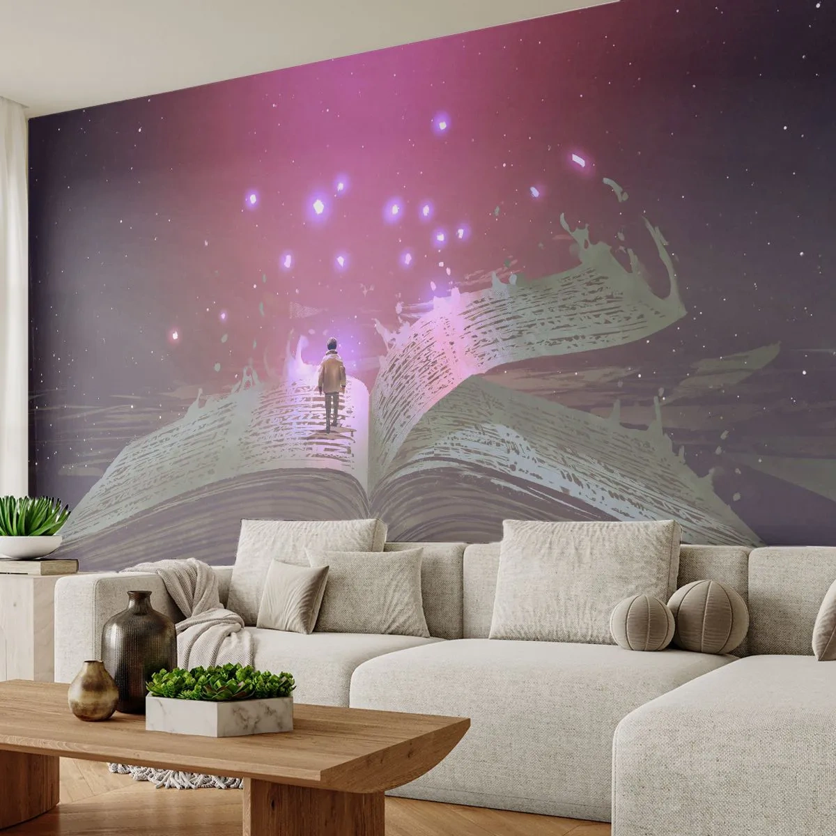 Papel de Parede Premium Canvas - Um convite para outro mundo - leia! - Gráficos, Abstração, Pedaço - 500x350 cm