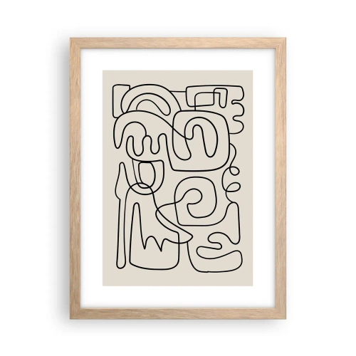 Pôster com moldura de carvalho claro - Na trilha - 30x40 cm