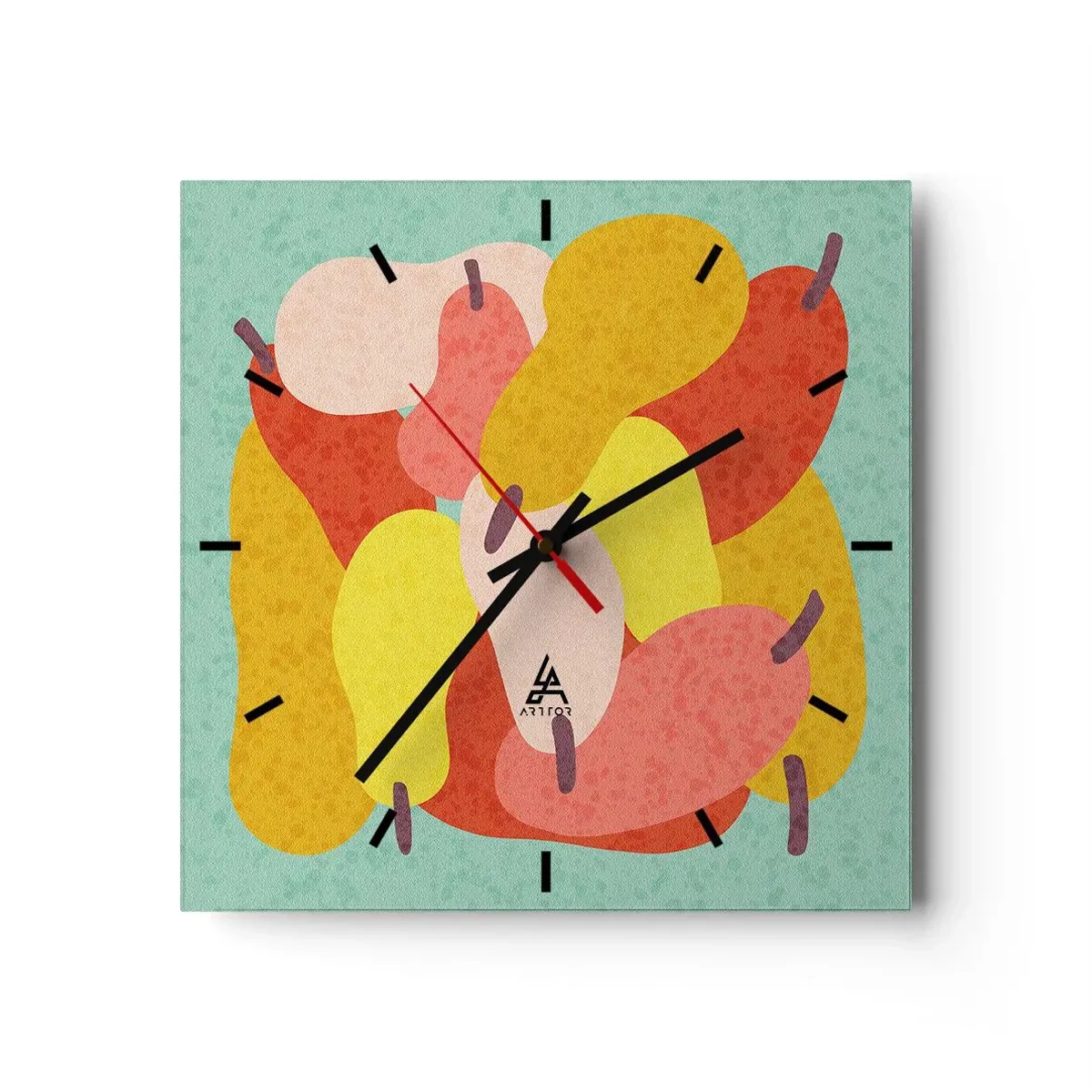 Relógio de parede - Relógio em vidro - Experimente o sol de verão - 30x30 cm