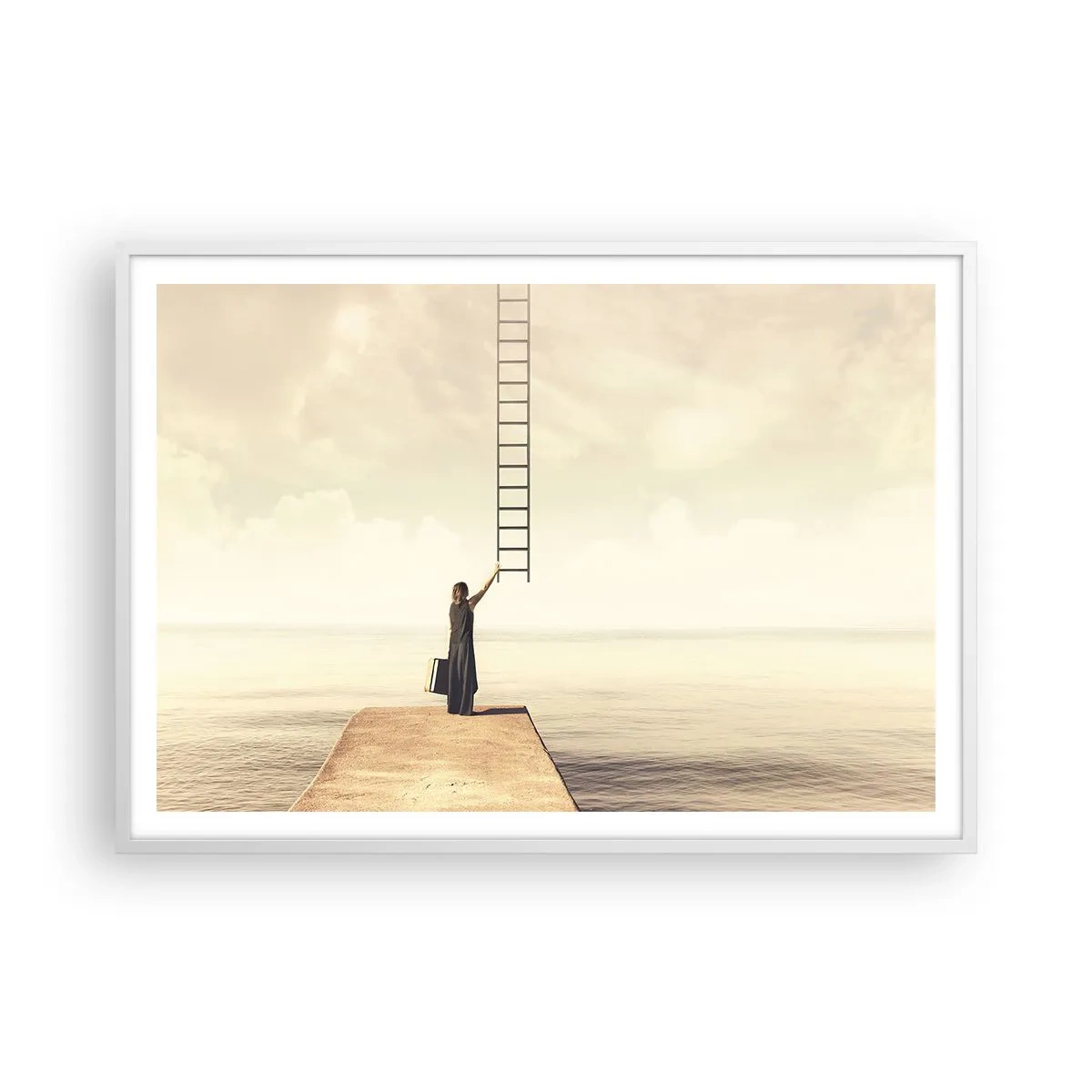 Pôster em moldura branca - Uma viagem mágica - 100x70 cm