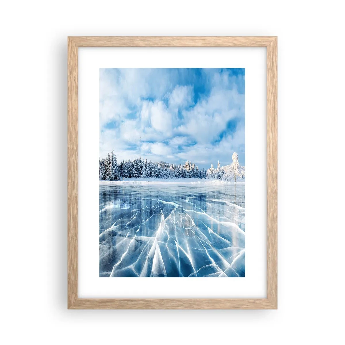 Pôster com moldura de carvalho claro - Vista deslumbrante e cristalina - 30x40 cm