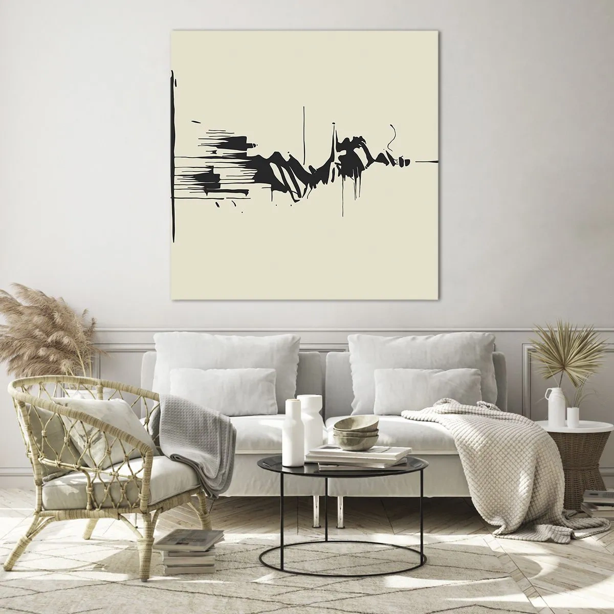 Quadro em vidro - Abstração apressada - 30x30 cm