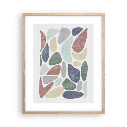 Pôster com moldura de carvalho claro - Um mosaico de cores em pó - 40x50 cm