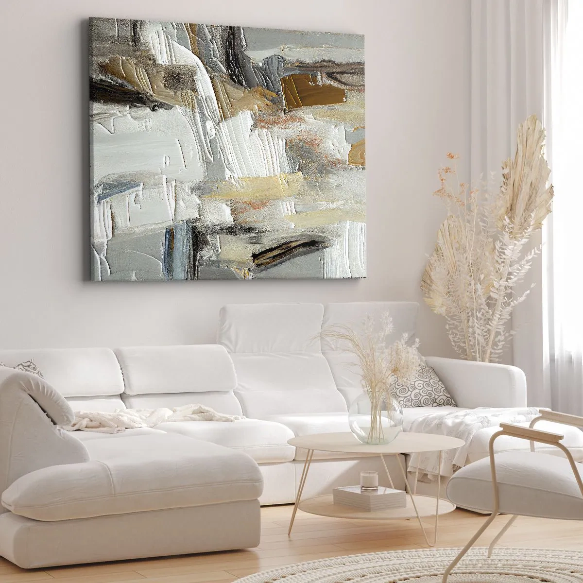 Quadro em tela - Camadas coloridas - 70x50 cm