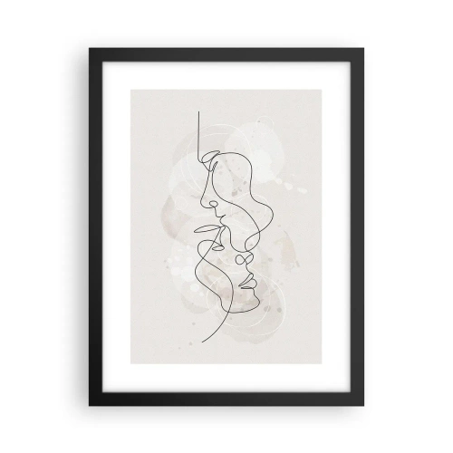 Pôster com moldura preta - Emaranhados num abraço - 30x40 cm