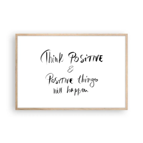 Pôster com moldura de carvalho claro - Como viver? - 91x61 cm