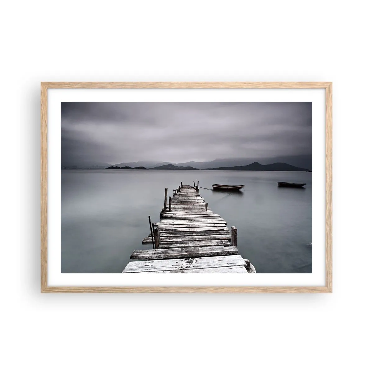 Pôster com moldura de carvalho claro - Amanhã pode ir - 70x50 cm