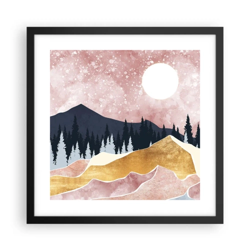 Pôster com moldura preta - Ronda Noturna - 40x40 cm