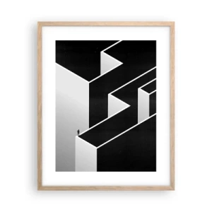 Pôster com moldura de carvalho claro - Solidão no topo - 40x50 cm