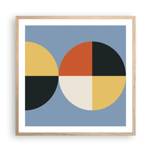 Pôster com moldura de carvalho claro - Verja e conte - 60x60 cm