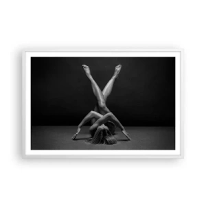 Pôster em moldura branca - Geometria da nudez - 91x61 cm