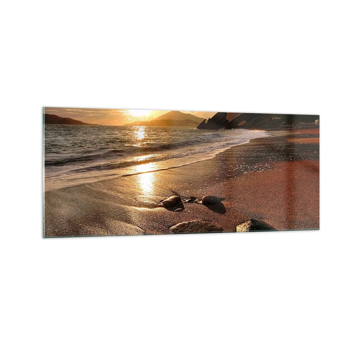 Quadro em vidro - Siga o sol em direção às colinas - 100x40 cm