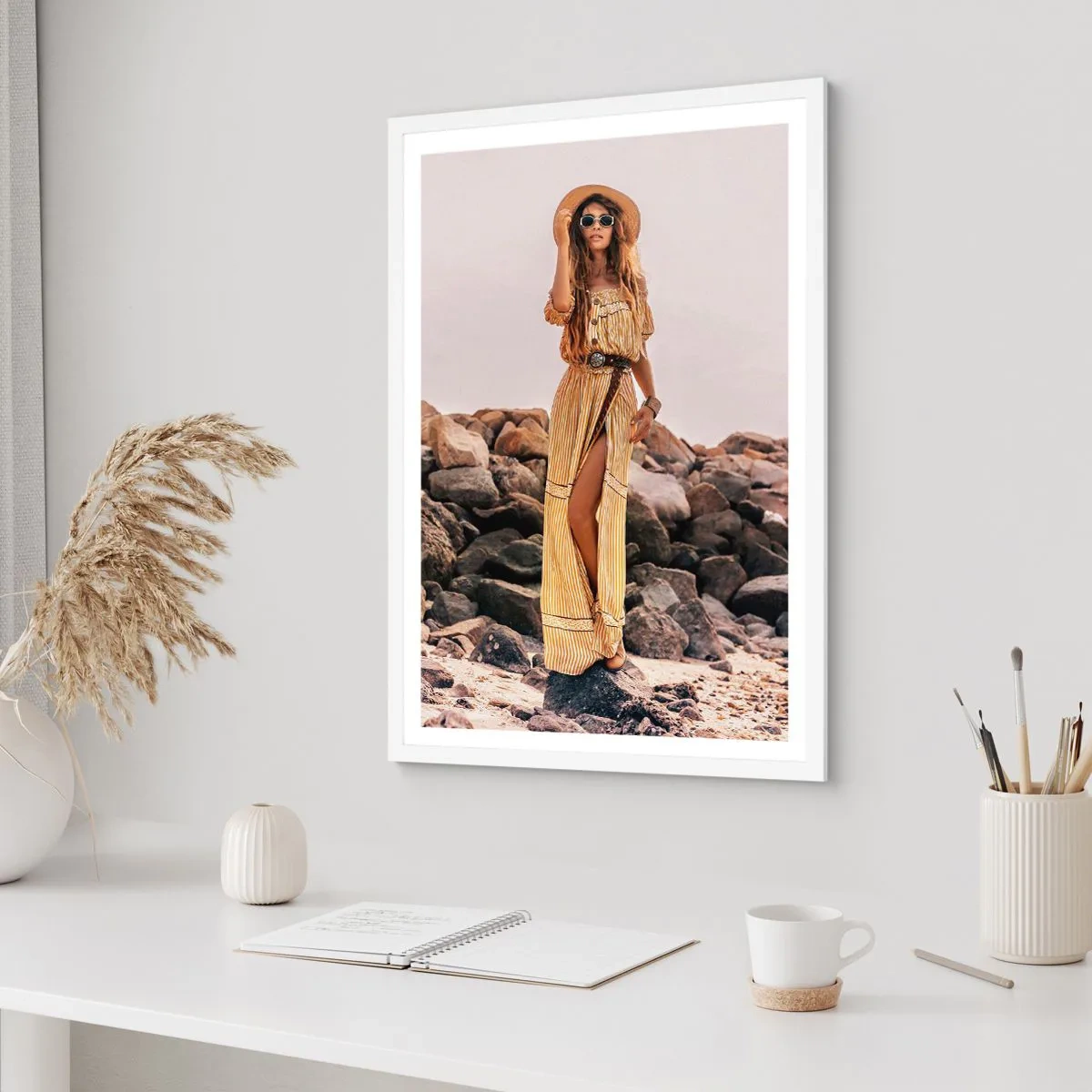 Pôster em moldura branca - A magia das pedras - 70x100 cm