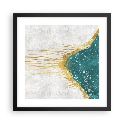 Pôster com moldura preta - Maré Dourada - 40x40 cm