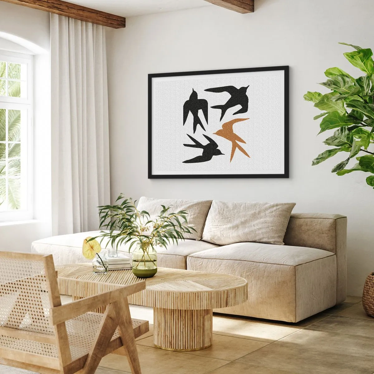 Pôster com moldura preta - Engula a diversão - 100x70 cm