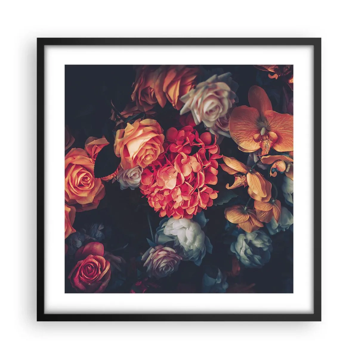 Pôster com moldura preta - Como nos mestres holandeses - 50x50 cm