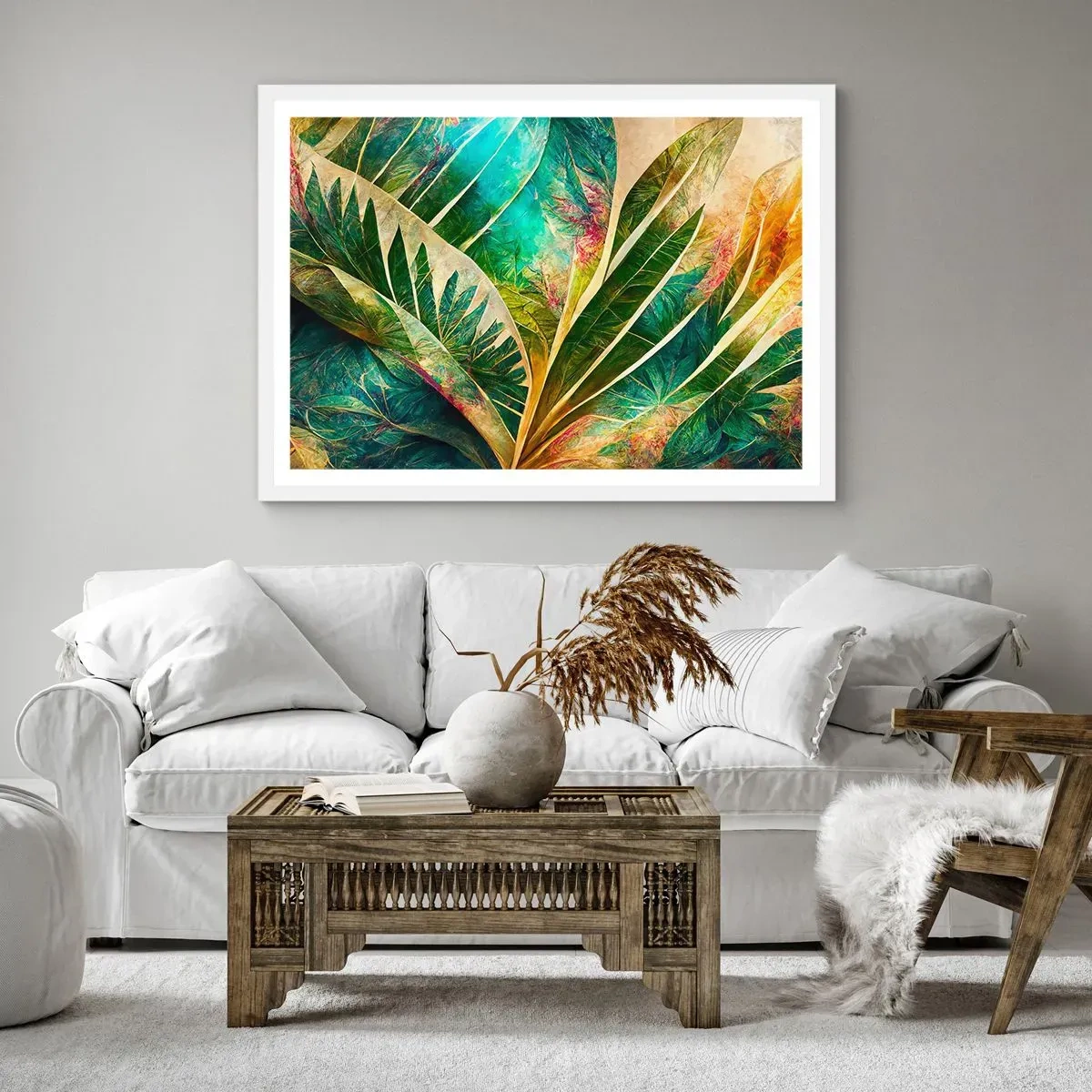 Pôster em moldura branca - As cores dos trópicos - 70x50 cm