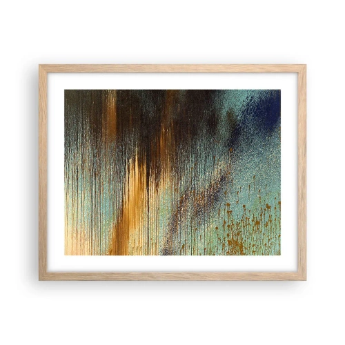 Pôster com moldura de carvalho claro - Uma composição colorida não acidental - 50x40 cm