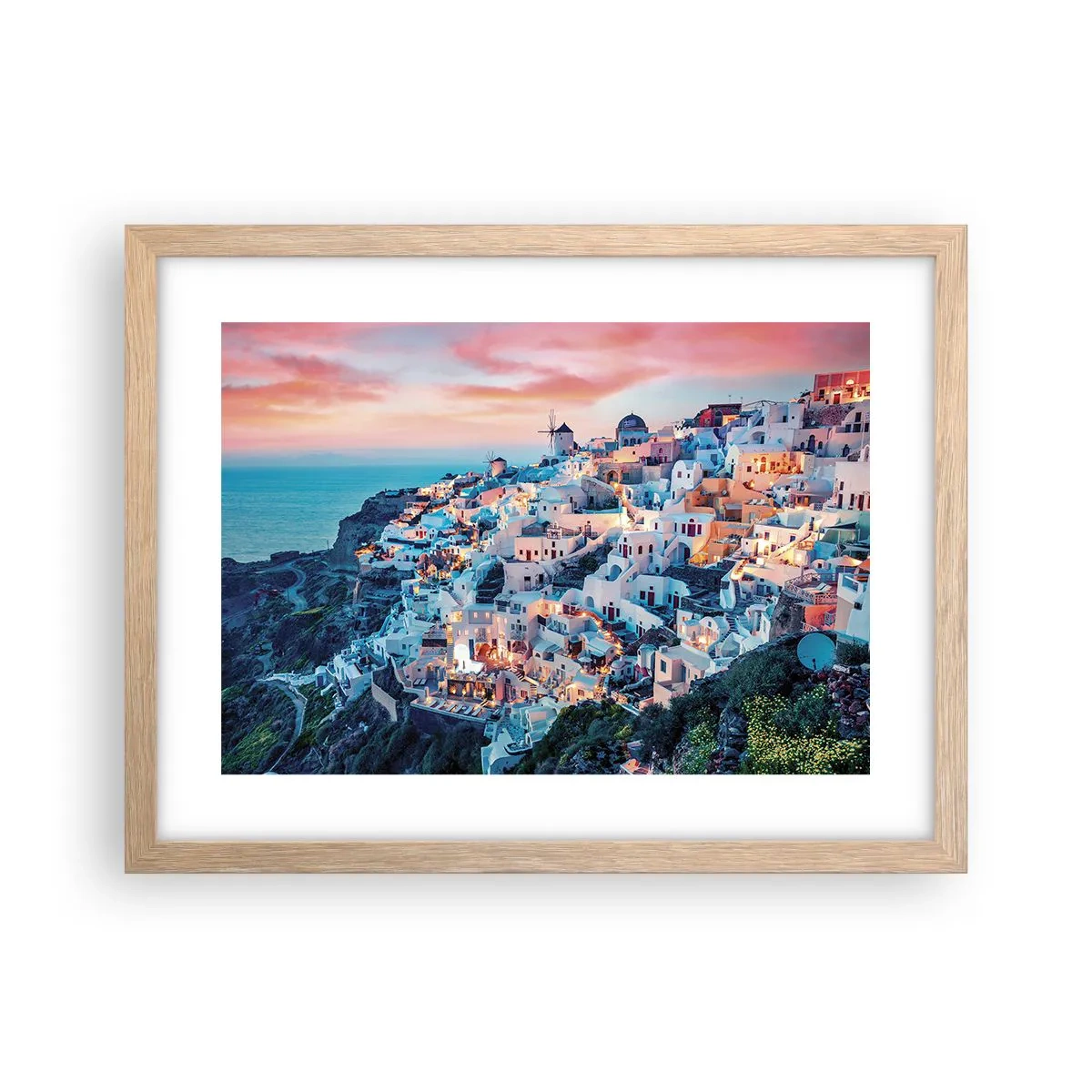 Pôster com moldura de carvalho claro - As suas grandes férias gregas - 40x30 cm