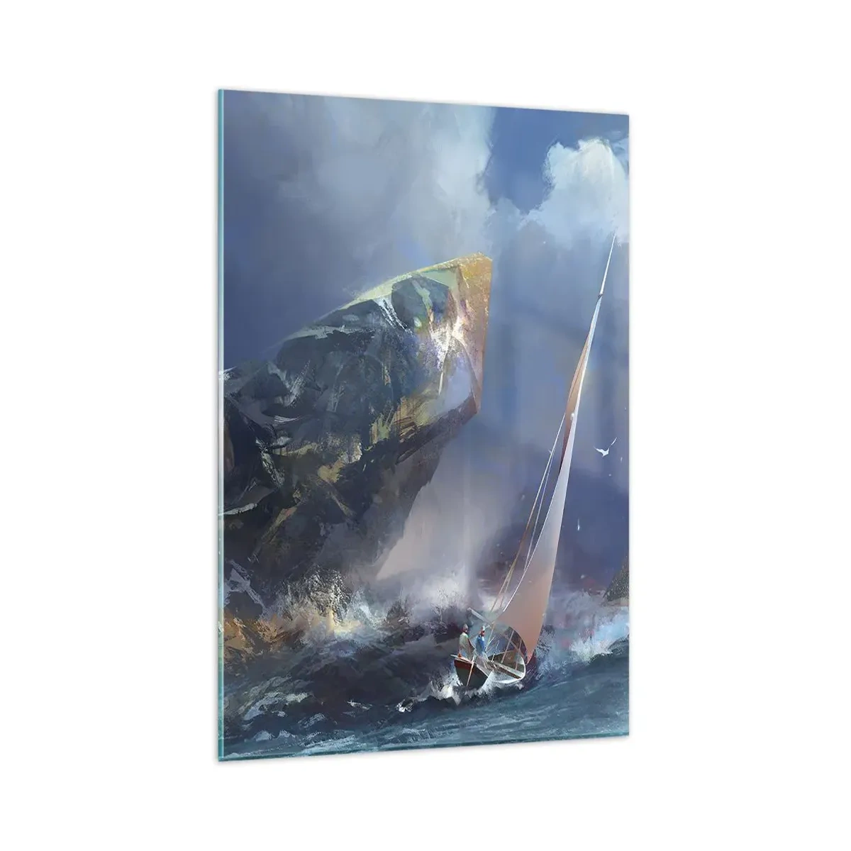 Quadro em vidro - Quem tem coragem ganha - 80x120 cm