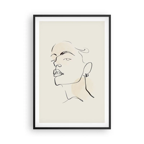 Pôster com moldura preta - Olhar orgulhoso - 61x91 cm