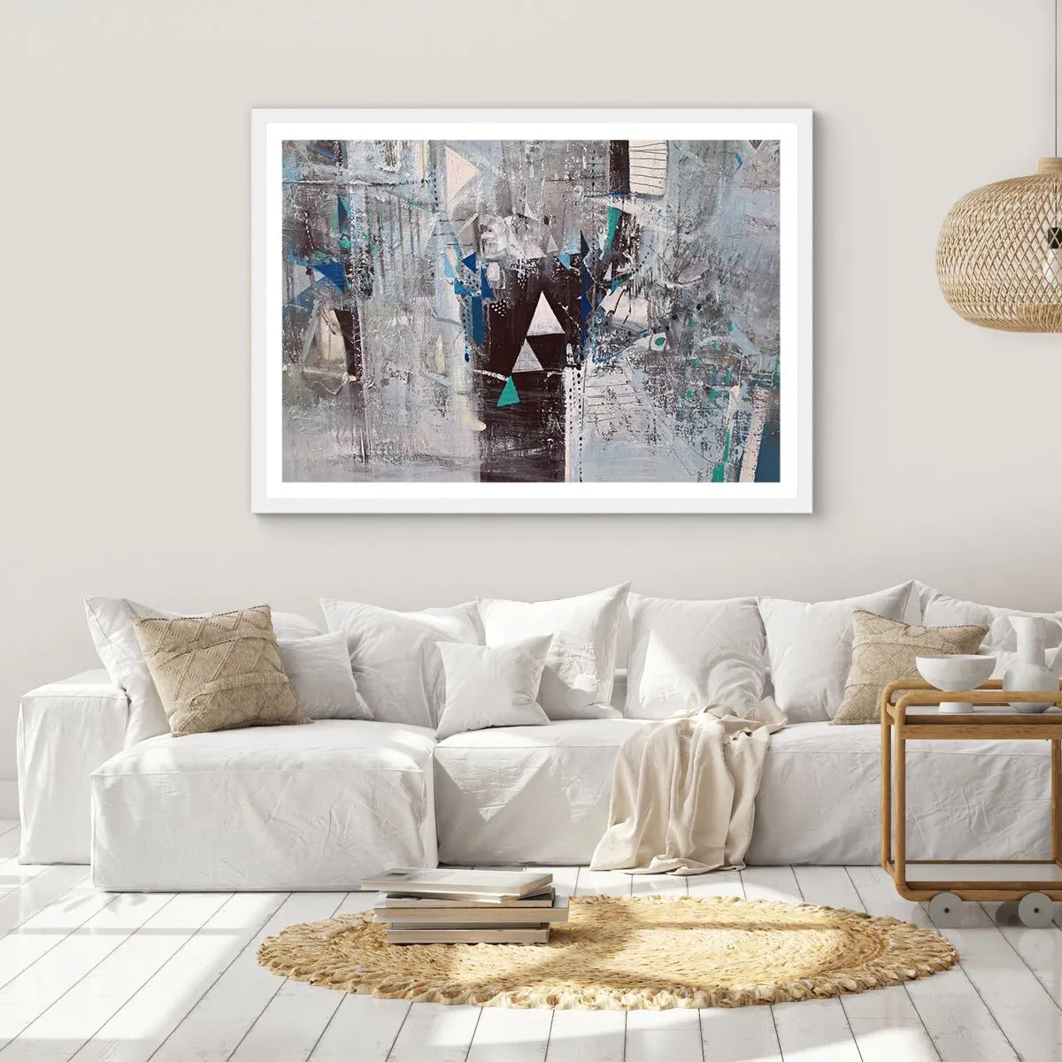 Pôster em moldura branca - A ordem superior dos triângulos - 40x30 cm