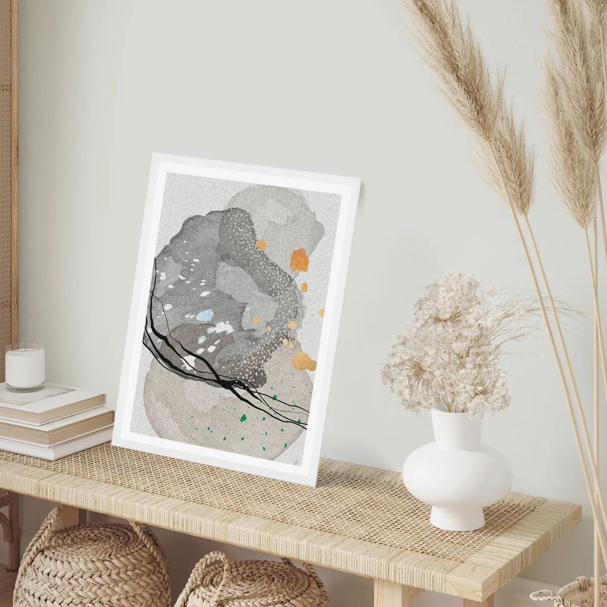 Pôster em moldura branca - Composição orgánica - 30x40 cm