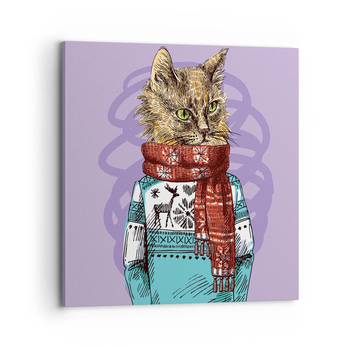 Quadro em tela - Gato não só de botas - 70x70 cm