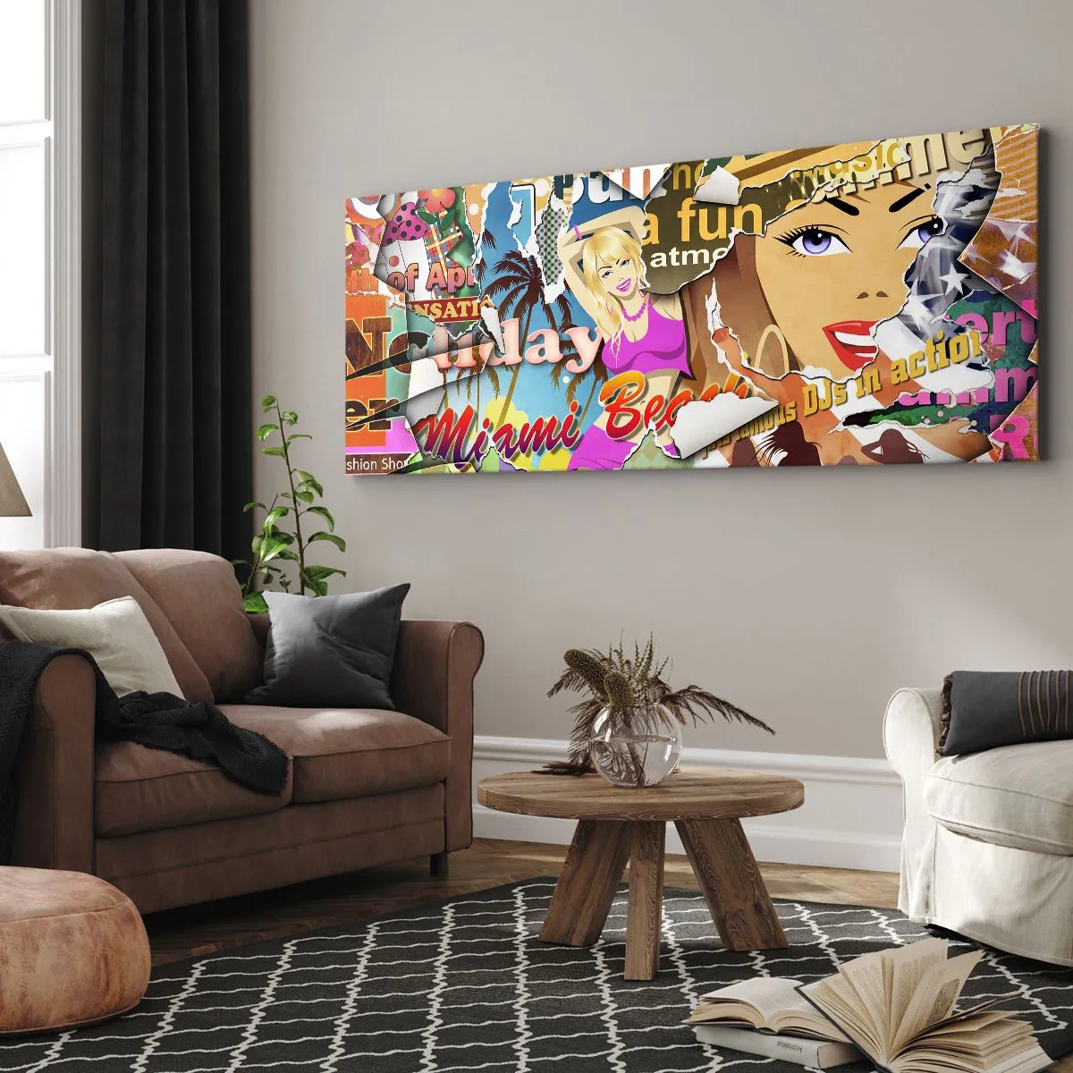 Quadro em tela - Flashbacks das férias - 120x50 cm