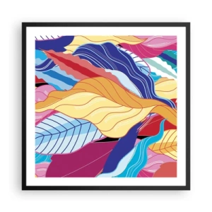 Pôster com moldura preta - Bagunça colorida - 60x60 cm