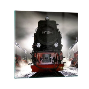 Quadro em vidro - Fica de pé e ofega, arfa e assopra - 50x50 cm