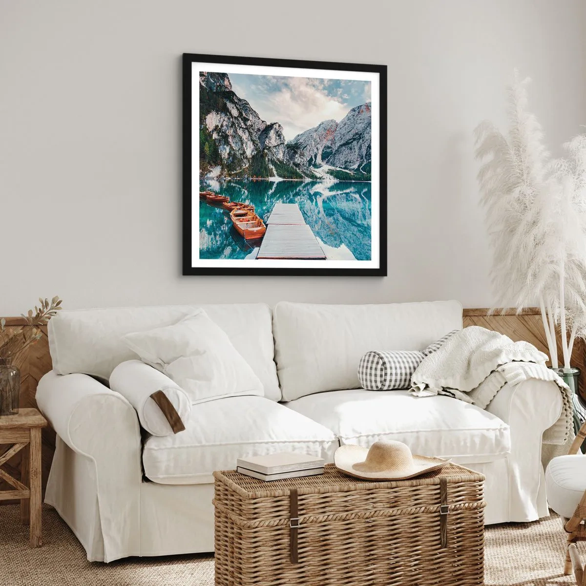 Pôster com moldura preta - Vamos mostrar-lhe a beleza - 60x60 cm