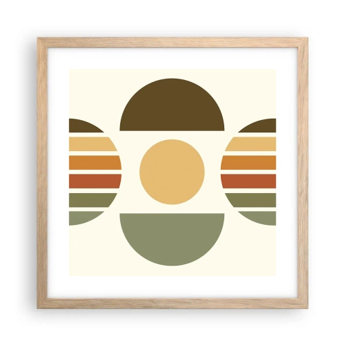 Pôster com moldura de carvalho claro - Em tons terrosos - 40x40 cm