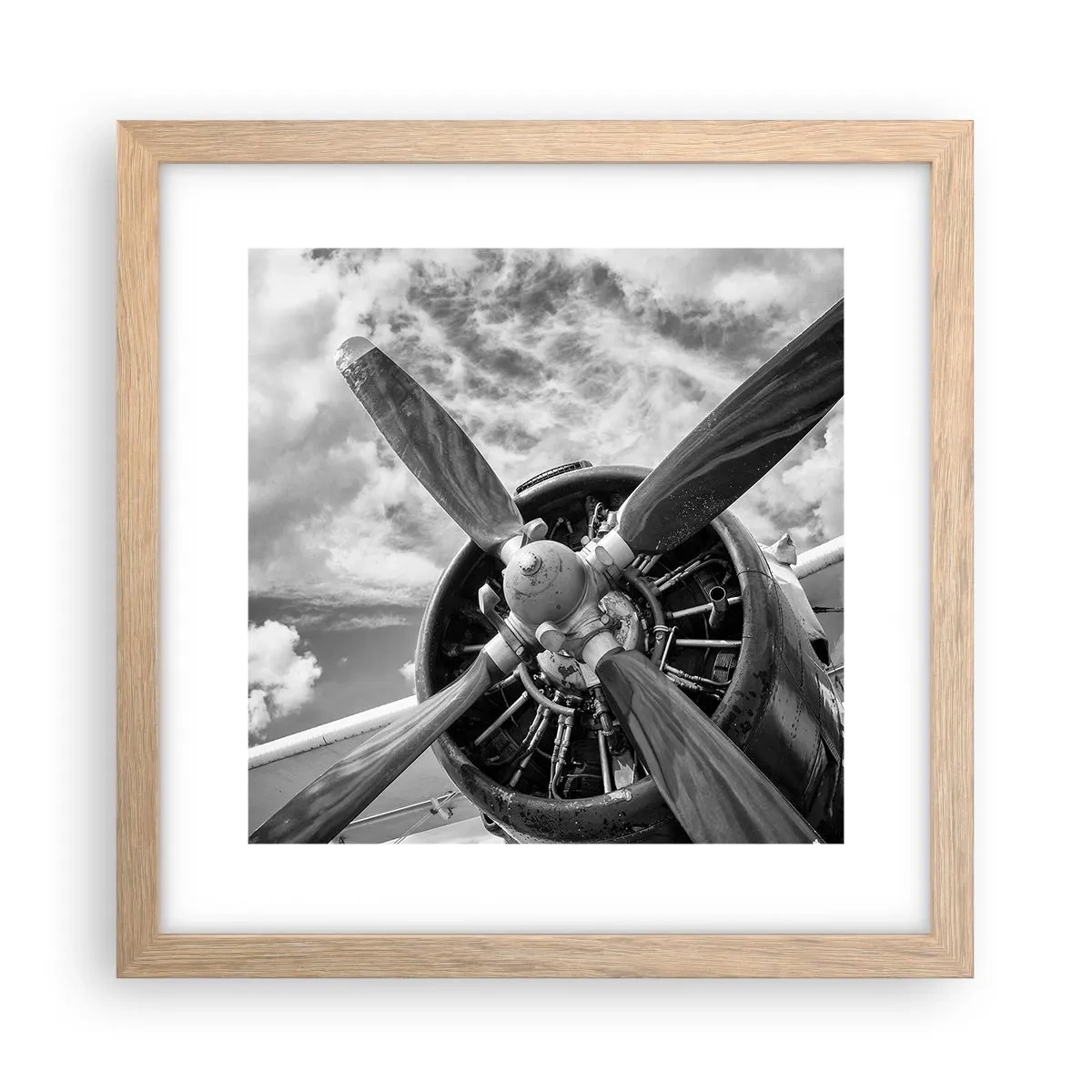 Pôster com moldura de carvalho claro - O conquistador dos céus - 30x30 cm