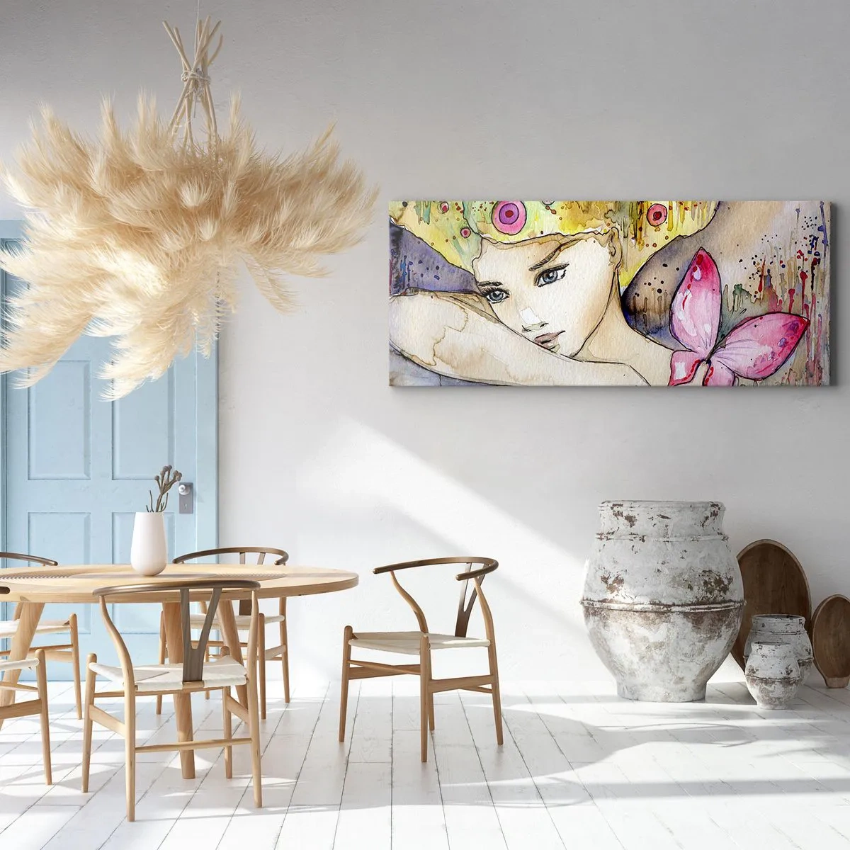 Quadro em tela - Princesa borboleta - 100x40 cm