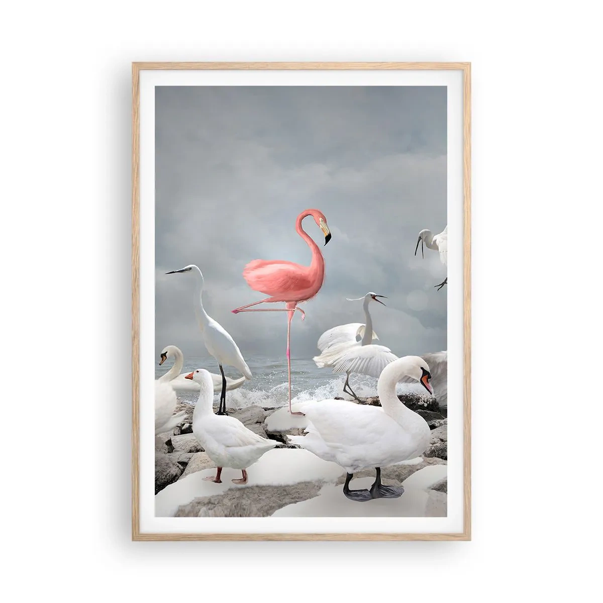 Pôster com moldura de carvalho claro - Como vim parar aqui? - 70x100 cm