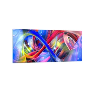 Quadro em vidro - Dança das cores - 120x50 cm