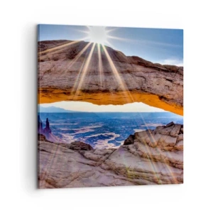 Quadro em tela - Através do portão de pedra - 60x60 cm