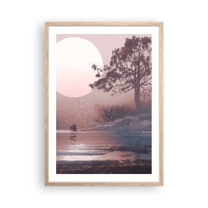 Pôster com moldura de carvalho claro - Maravilhas da noite - 50x70 cm