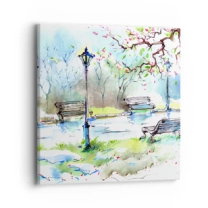 Quadro em tela - O encanto do silêncio do parque - 40x40 cm