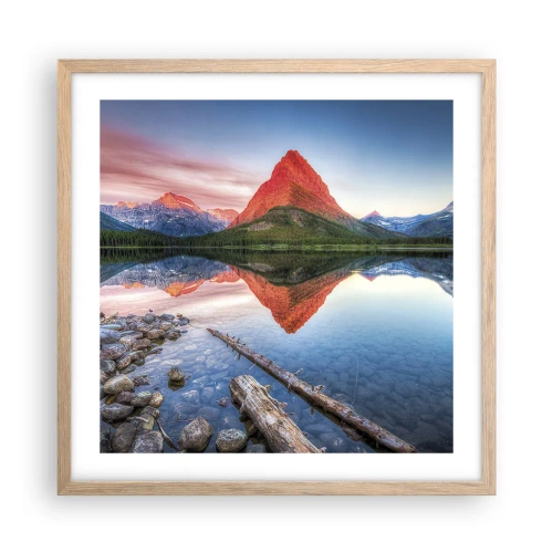 Pôster com moldura de carvalho claro - Calor e frio - 50x50 cm