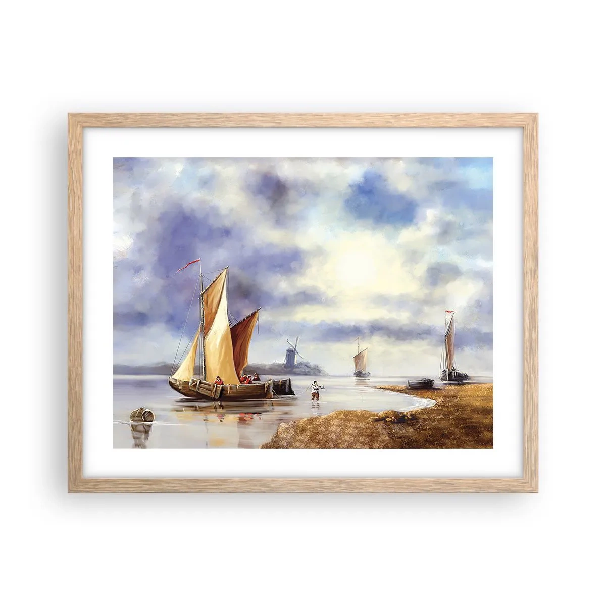 Pôster com moldura de carvalho claro - O regresso dos marinheiros - 50x40 cm
