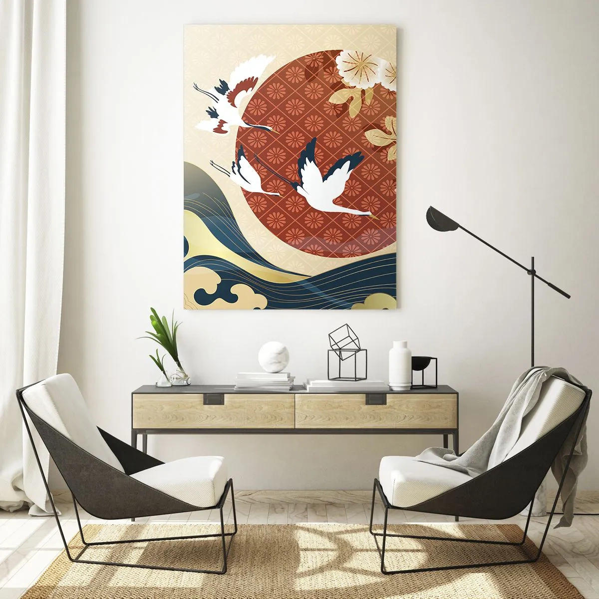 Quadro em vidro - Conto de fadas japonês - 80x120 cm